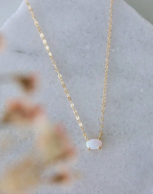 Sutton mini oval opal necklace