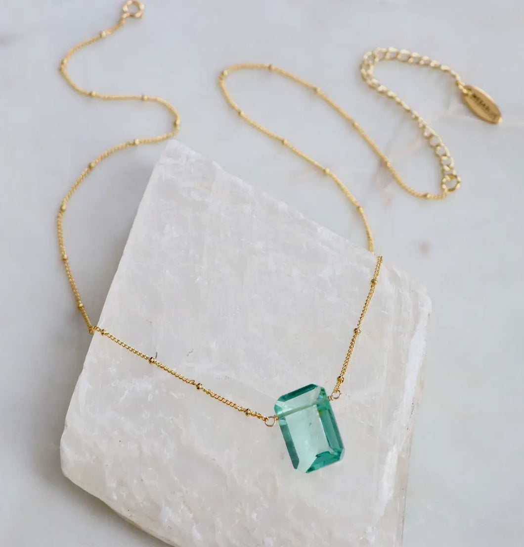 Aquamarine quartz necklace