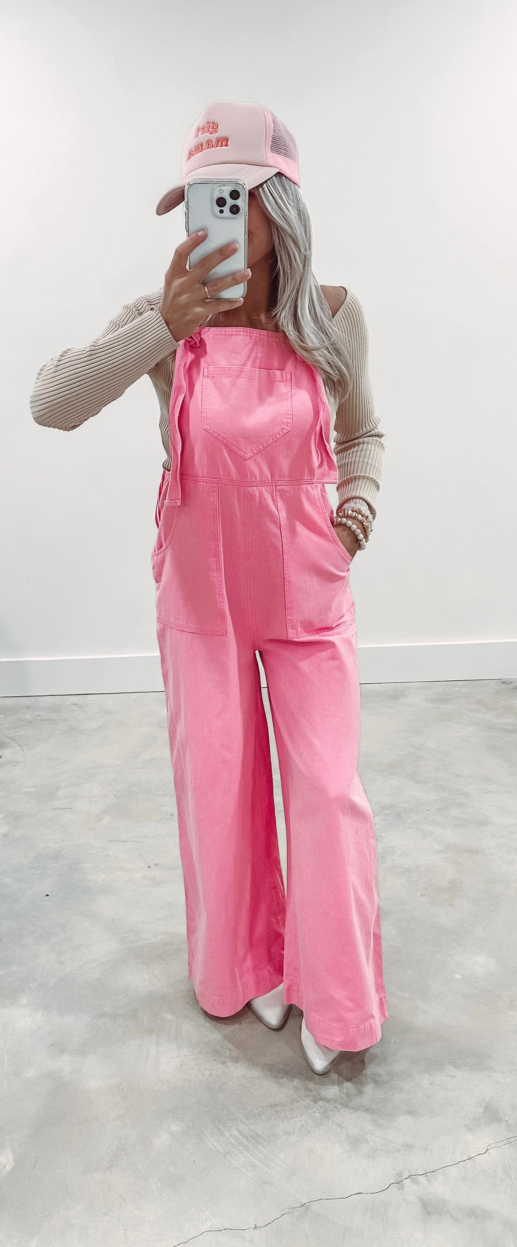 Flower Garden Pink Overalls (FINAL SALE)