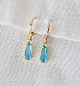 Jean crystal teardrop Huggie earrings