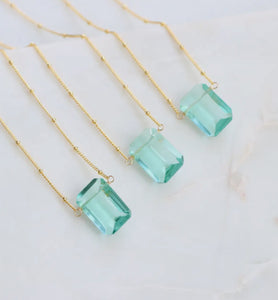 Aquamarine quartz necklace