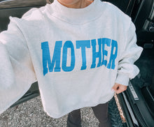 Load image into Gallery viewer, Mother/Cool Mom Reversible Mockneck Sweatshirt - Blue/Yellow