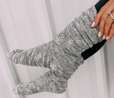October Night Grey Cozy Socks