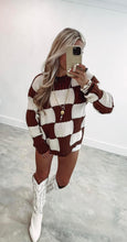 Load image into Gallery viewer, Holiday Spirit Chocolate Checkered Sweater
