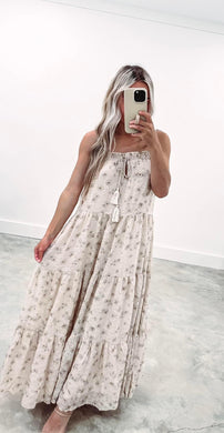 With The Wind Taupe Floral Maxi