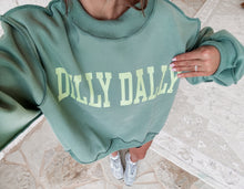 Load image into Gallery viewer, Dilly Dally Mockneck Sweatshirt - Green/Lime Green