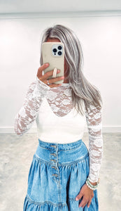 Crystal Off White Basic Tank (lace top not included)