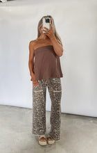 Load image into Gallery viewer, The Main Character Mineral Wash Leopard Wide Leg Pants - Mocha