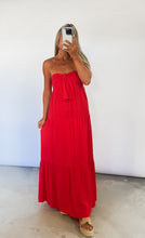 Load image into Gallery viewer, At Sunset Red Strapless Tube Maxi