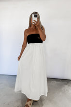 Load image into Gallery viewer, Sweet Sound Strapless Colorblock Midi Dress - Black/White