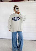 Load image into Gallery viewer, Jesus Fish/Child of God Reversible Mockneck Sweatshirt - Grey/Vintage Blue