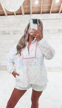 Load image into Gallery viewer, Held Close Floral Quilted Half Zip Pullover &amp; Shorts Set - Pastel Combo
