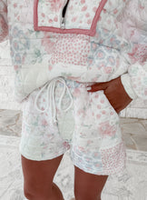 Load image into Gallery viewer, Held Close Floral Quilted Half Zip Pullover &amp; Shorts Set - Pastel Combo