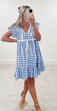 Load image into Gallery viewer, Picnic Date Blue Checkered Dress