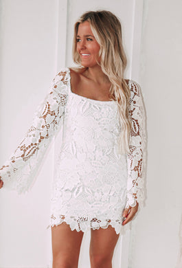 Happily Ever After White Lace Dress