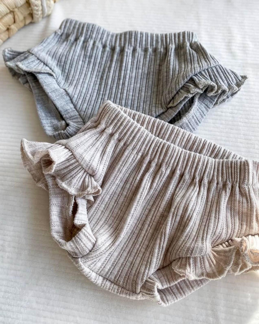 Neutral Babe Taupe Ruffle Shorts