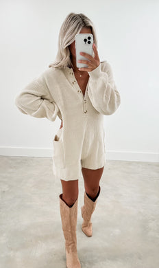 Riley Cream Sweater Romper