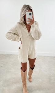 Riley Cream Sweater Romper