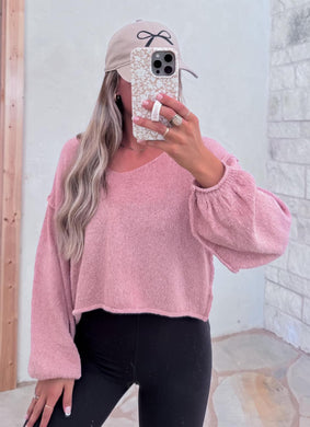 Open Minded Pink Rose Knit Top