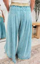 Load image into Gallery viewer, Dressed For The Drama Washed Wide Leg Pants - Jade Blue