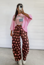 Load image into Gallery viewer, Picture Perfect Polka Dot Barrel Pants - Pink
