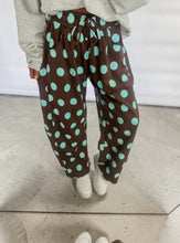 Load image into Gallery viewer, Picture Perfect Polka Dot Barrel Pants - Blue