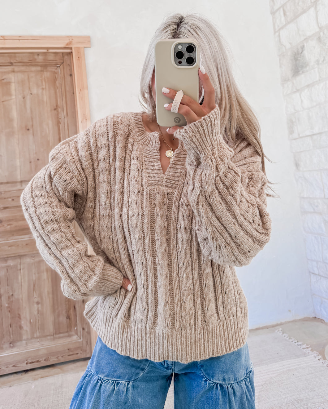 Full Heart Mocha Knit Sweater