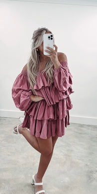 Sweet Mood Mulberry Ruffle Dress