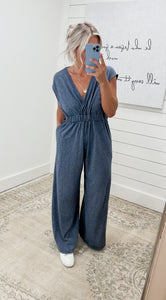Take You There Navy reversible Jumpsuit