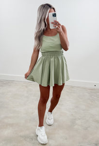 Game Changer Olive  Tennis Dress w/ built in shorts