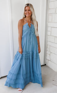Aloha Blue Maxi Dress