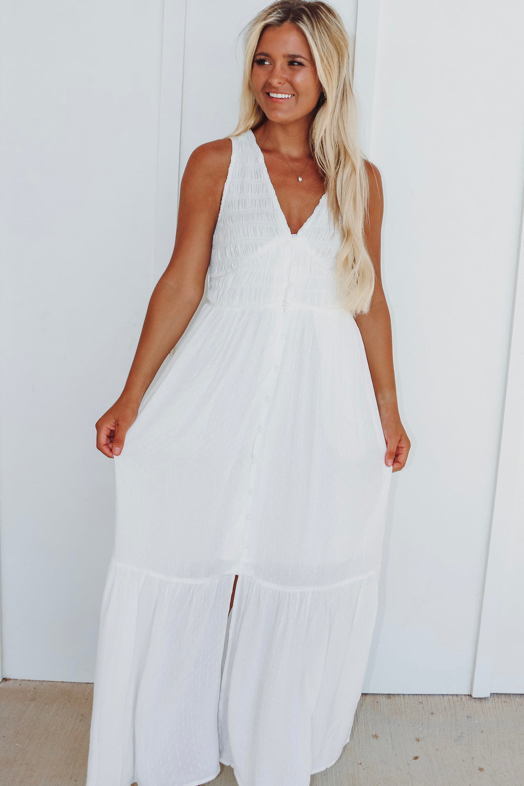 Venice Moment Smocked Midi Dress (FINAL SALE)