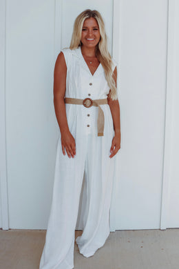 Born For This White Jumpsuit (FINAL SALE)