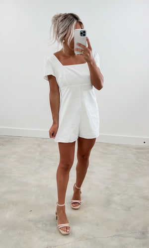 Exciting News White Romper
