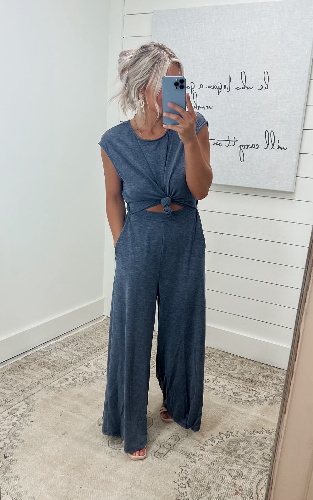Take You There Navy reversible Jumpsuit