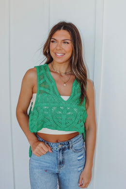 Libby Green Crochet Top (FINAL SALE)