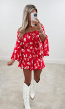 Load image into Gallery viewer, Aimee Red Tropical Romper
