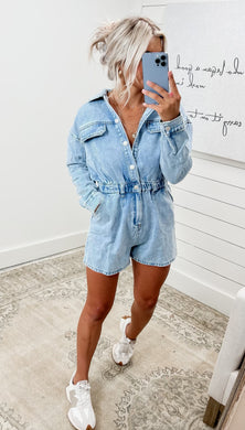 Seaside Summer Denim Romper