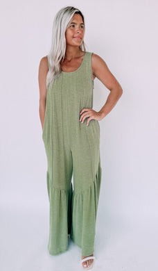 Beach Time Olive Jumpsuit (FINAL SALE)