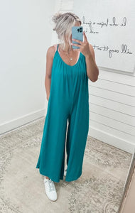 All Summer Long Turquoise Casual Jumpsuit