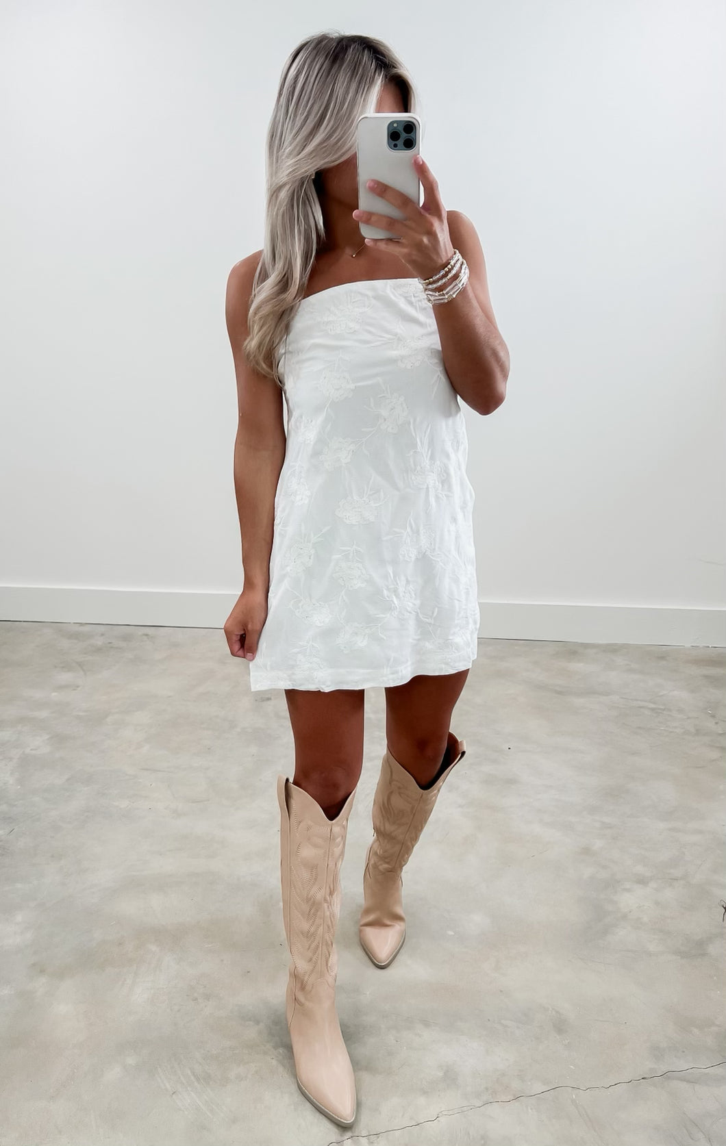 Lovely Dovey White Mini Dress