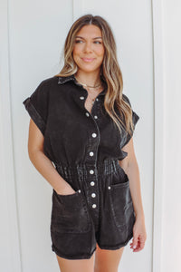 Gabby Vintage Black Romper