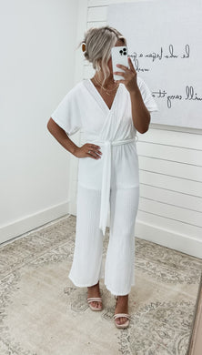 Total Winner White Wide Leg Jumpsuit (FINAL SALE)