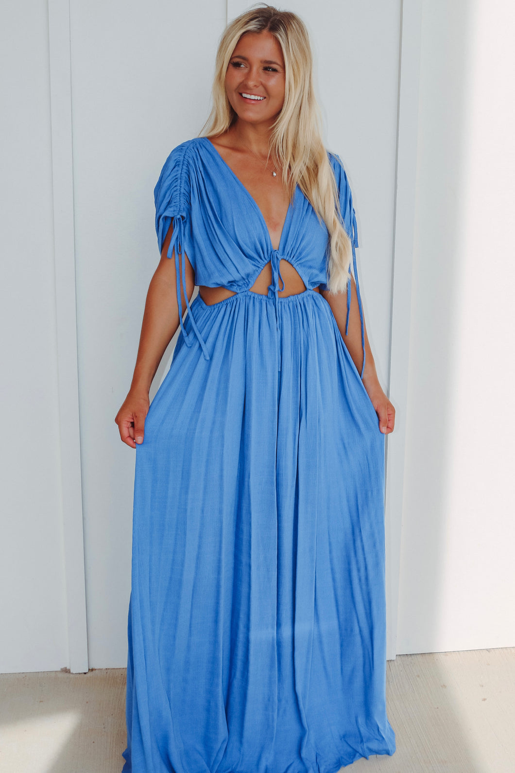 Never Worried Blue Maxi Dress