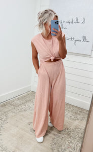 Take You There Peach reversible Jumpsuit