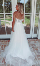 Load image into Gallery viewer, one of a kind off the shoulder bridal gown (removable straps)