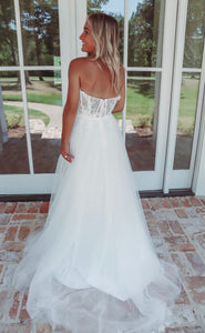 one of a kind off the shoulder bridal gown (removable straps)