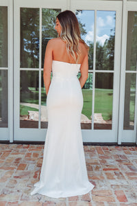 Walking away lace bridal gown