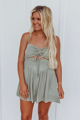 Island Girl Olive Mini Dress (FINAL SALE)