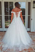 Load image into Gallery viewer, In a fairytale off the shoulder bridal gown